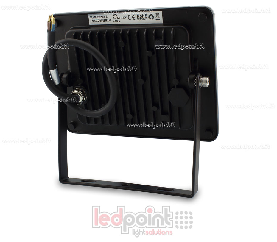 Reflector para esterior 3000K 30W 230V negro FL-300-0308110H-B