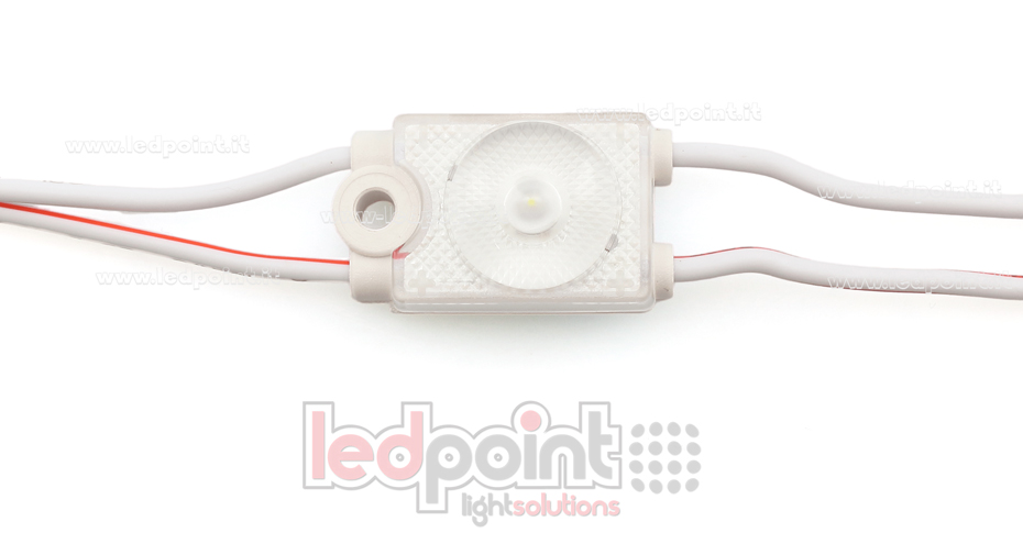 Módulo led 2835, 0,5W 24V, blanco cálido 3000K, IP65 con lente 175° ModD-300-01832