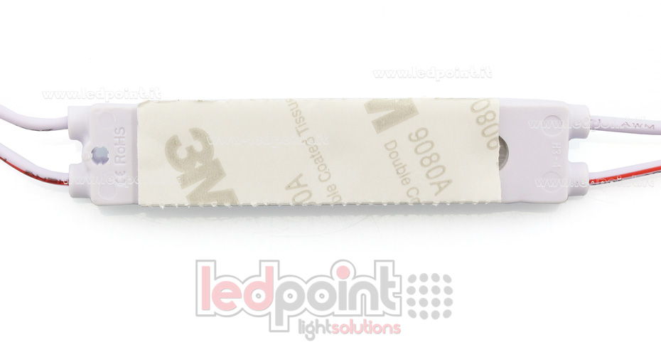 Módulo 3 led 2835, 1,2W 12V, blanco cálido 3000K, IP65 con lente 165° ModD-300-03821 Módulo 3 led 2835, 1,2W 12V, blanco cálido 3000K, IP65 con lente 165° ModD-300-03821