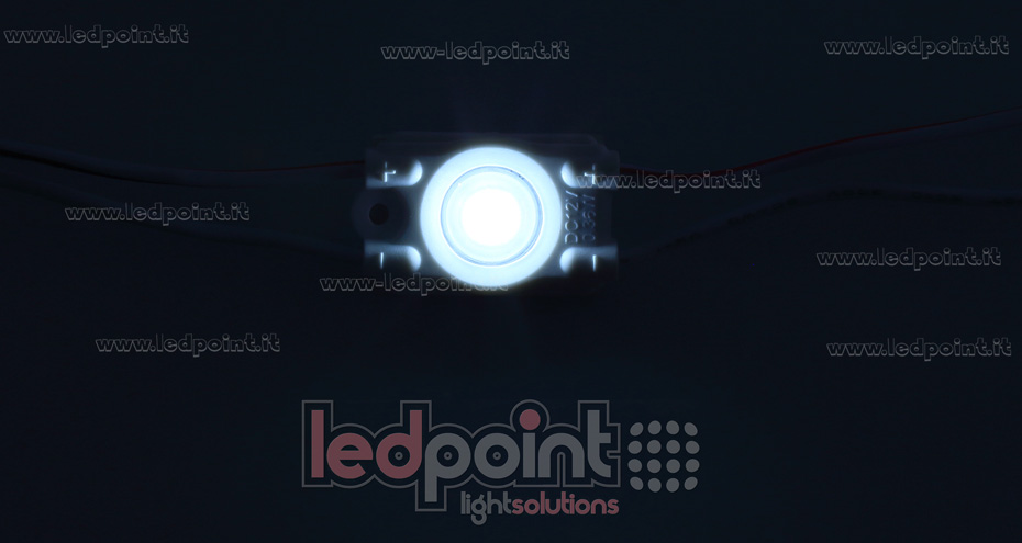 Módulo led 2835, 0,36W 12V, blanco frío 6000-6500K, IP65 con lente 160° ModD-600-0181/0.36