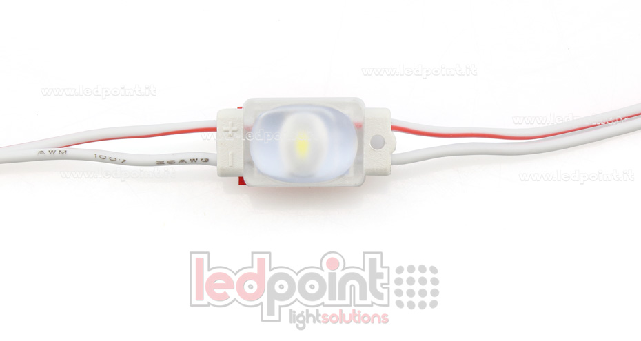 Minimódulo led 2835, 0,36W 12V, blanco frío 6000-7000K, IP65 con lente 168°*147° ModD-600-01821-mini