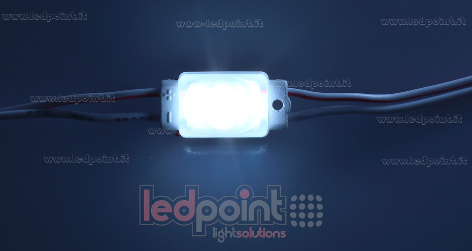 Minimódulo led 2835, 0,36W 12V, blanco frío 6000-7000K, IP65 con lente 168°*147° ModD-600-01821-mini