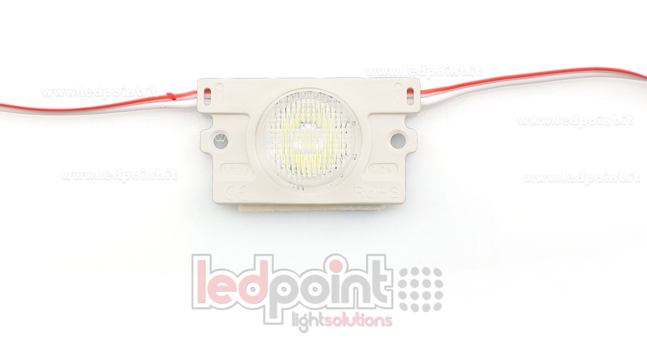 Módulo led 2835, 1,4W 24V, blanco frío 6000-6500K, IP65 con lente 18°*50° ModD-600-01832/1.4
