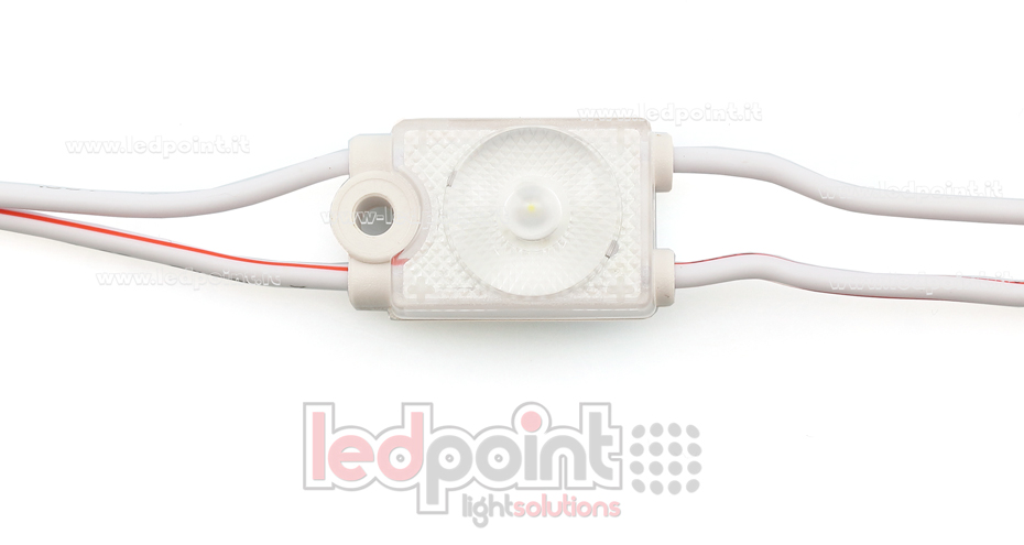 Módulo led 2835, 0,5W 24V, blanco frío 6000-6500K, IP65 con lente 175° ModD-600-01832