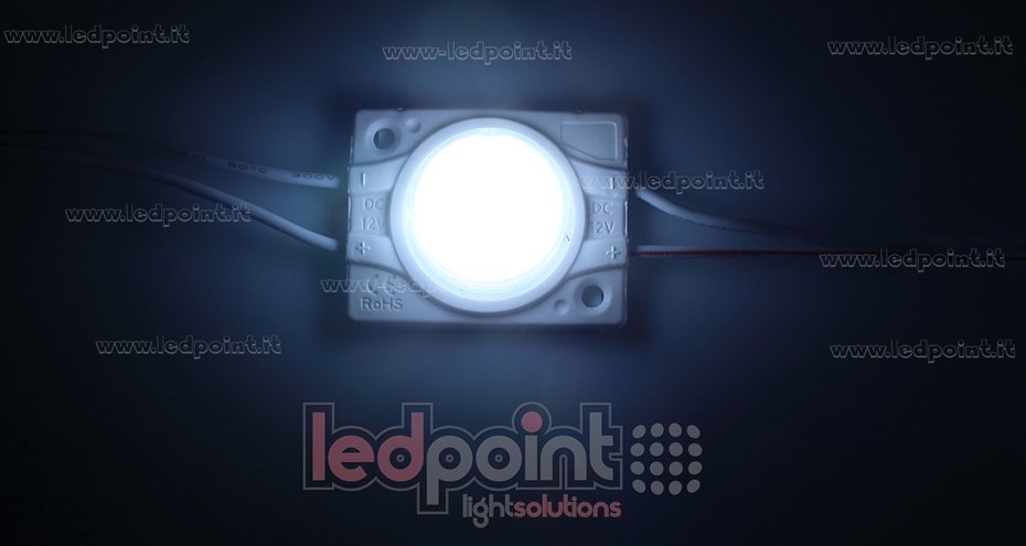 Módulo led 3030 Philips 2,4W 12V blanco frío 6000-7000K, IP65 con lente 18°*45° ModD-600-01EP1