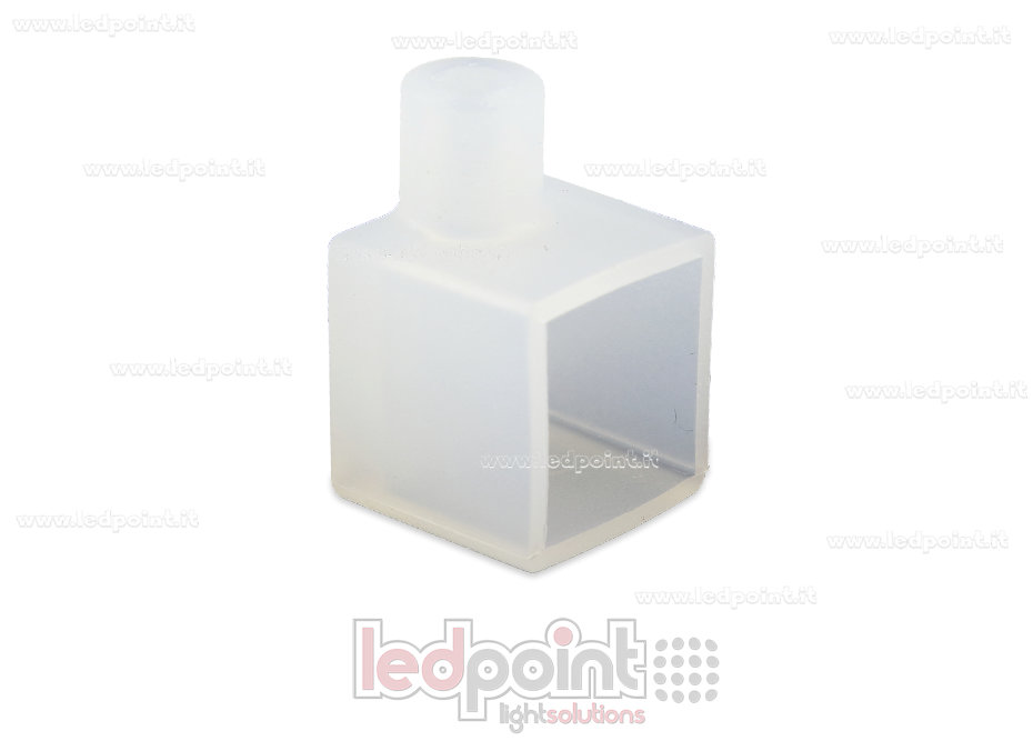 Tapa final con salida lateral para cable de alimentación para Neon Flex 10x10mm NEO-1010-ENC-WS Tapa final con salida lateral para cable de alimentación para Neon Flex 10x10mm NEO-1010-ENC-WS