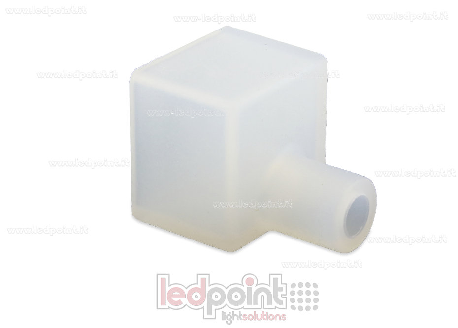 Tapa final con salida frontal para cable de alimentación para Neon Flex 12x12mm NEO-1212-ENC-WF