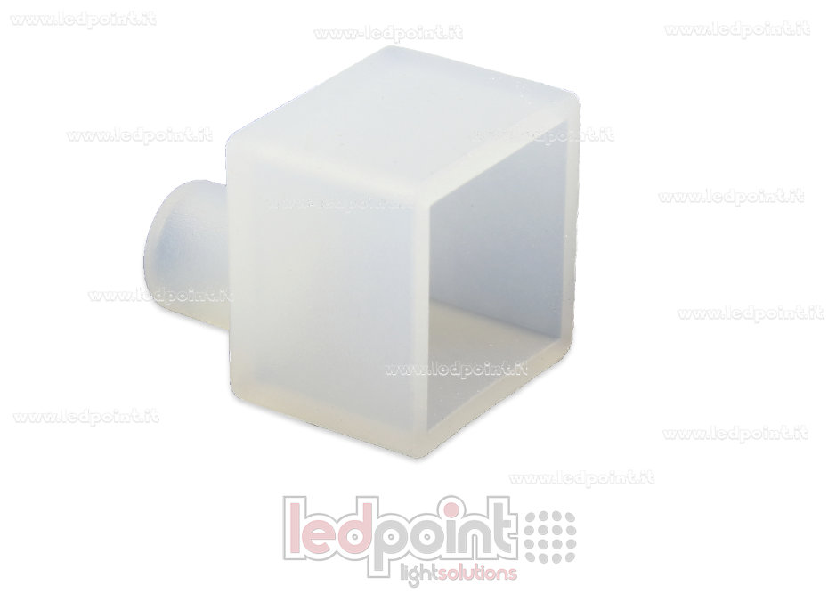 Tapa final con salida frontal para cable de alimentación para Neon Flex 12x12mm NEO-1212-ENC-WF