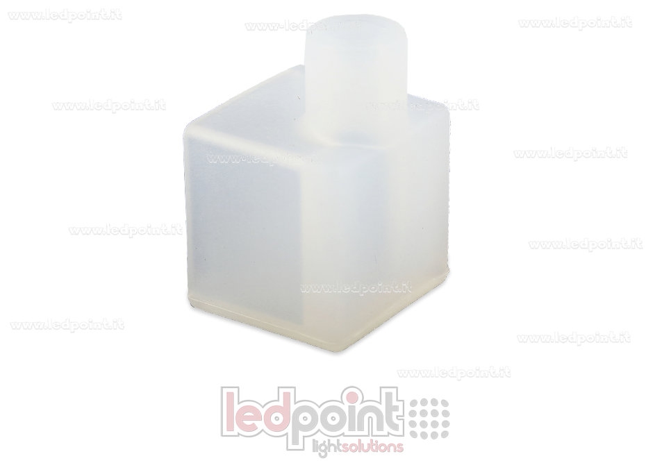 Tapa final con salida lateral para cable de alimentación para Neon Flex 12x12mm NEO-1212-ENC-WS Tapa final con salida lateral para cable de alimentación para Neon Flex 12x12mm NEO-1212-ENC-WS