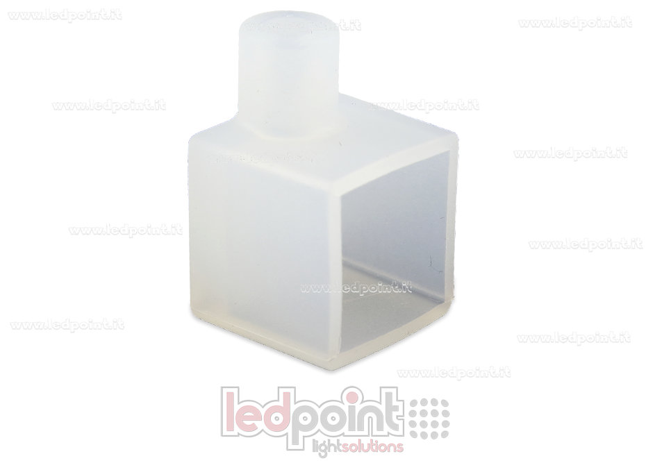 Tapa final con salida lateral para cable de alimentación para Neon Flex 12x12mm NEO-1212-ENC-WS Tapa final con salida lateral para cable de alimentación para Neon Flex 12x12mm NEO-1212-ENC-WS
