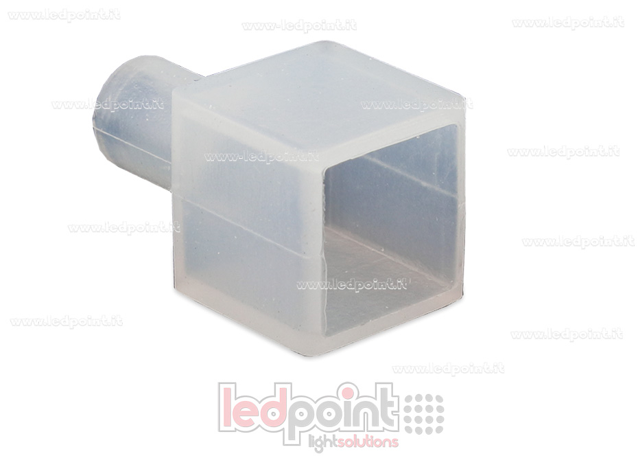 Tapa final con agujero para el cable de alimentación para Led Neon Flex 10mm NEO10-ENC-W