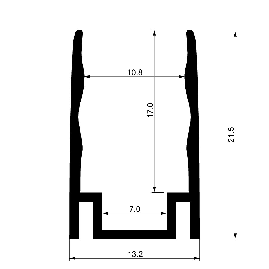 Barra de aluminio para fijar, 1m, para Led Neon Flex 11mm NEO11-ACH Barra de aluminio para fijar, 1m, para Led Neon Flex 11mm NEO11-ACH