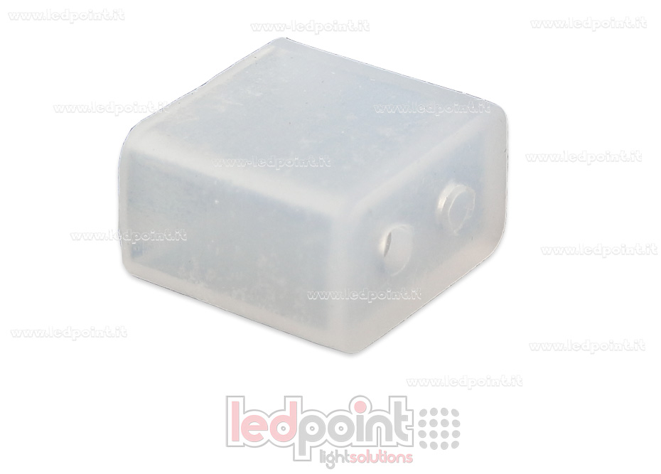 Tapa final con agujero para el cable de alimentación para Led Neon Flex 3mm NEO3-ENC-W