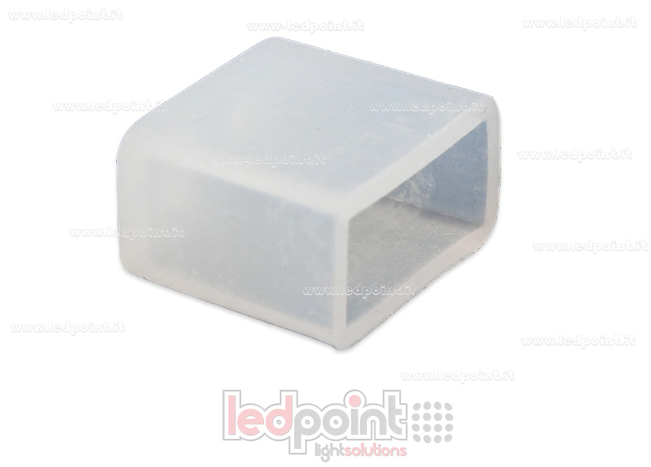 Tapa final con agujero para el cable de alimentación para Led Neon Flex 3mm NEO3-ENC-W