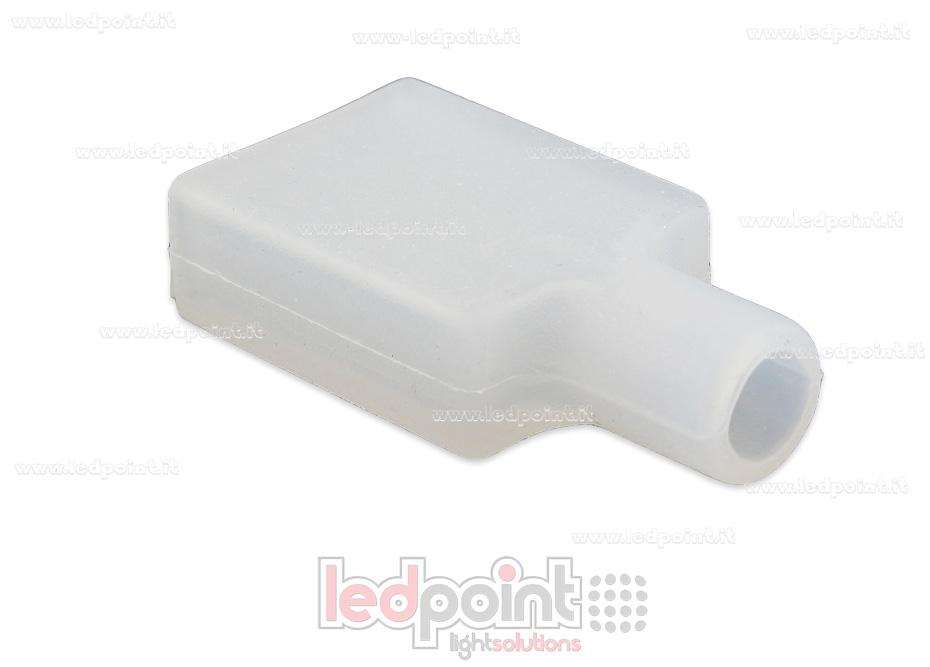 Tapa final con agujero para el cable de alimentación para Led Neon Flex 4mm NEO4-ENC-W