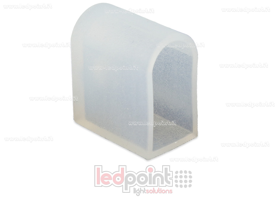 Tapa final con agujero para el cable de alimentación para Led Neon Flex 8mm NEO8-ENC-W