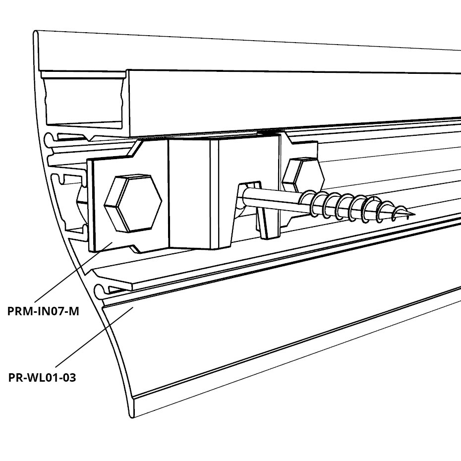 Perfil en aluminio para pared 48x18mm PR-WL01-03