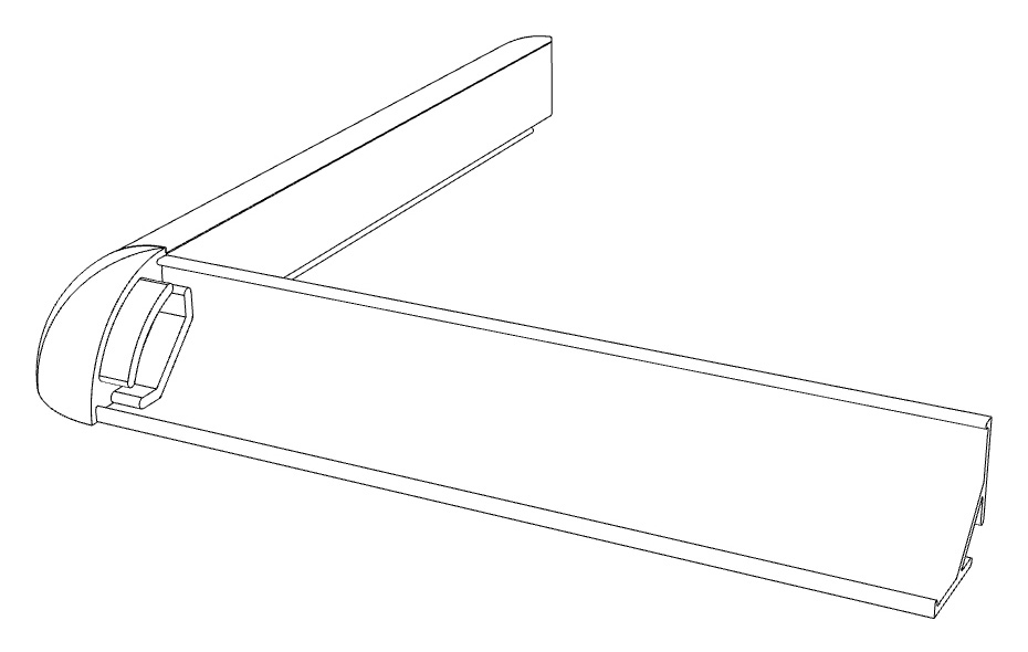 Tapa para perfil en aluminio para tiras de led PRA-A16L-3D-ARI