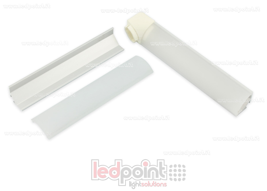 Tapa para perfil en aluminio para tiras de led PRA-A16L-3D-ARO
