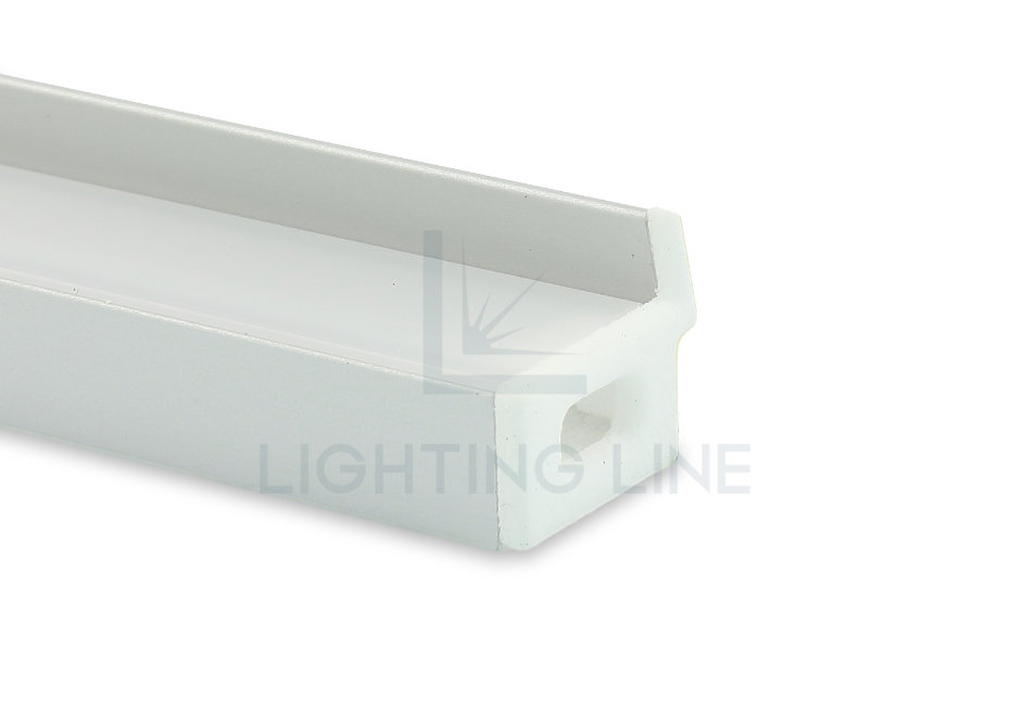 Tapa para perfil en aluminio para tiras de led PRA-SL16R-WP-W