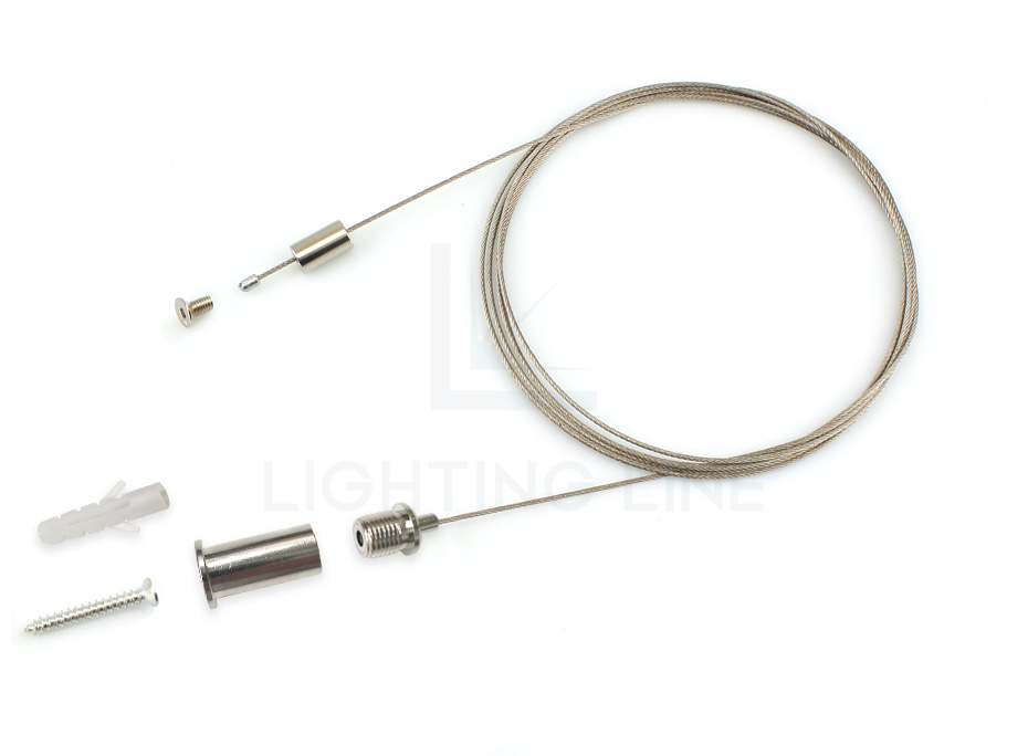Kit colgador para perfiles suspendidos con regulación cable superior, 1 cable, longitud 2m PRM-CL01-M