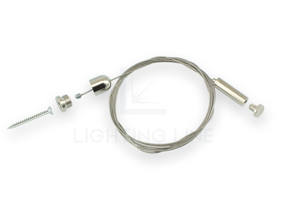 Kit colgador para perfiles suspendidos con regulación cable inferior, 1 cable, longitud 2m PRM-CL02-M