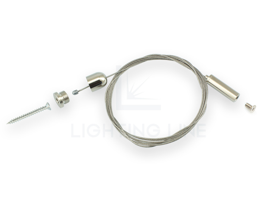 Kit colgador para perfiles suspendidos con regulación cable inferior, 1 cable, longitud 2m PRM-CL02-M