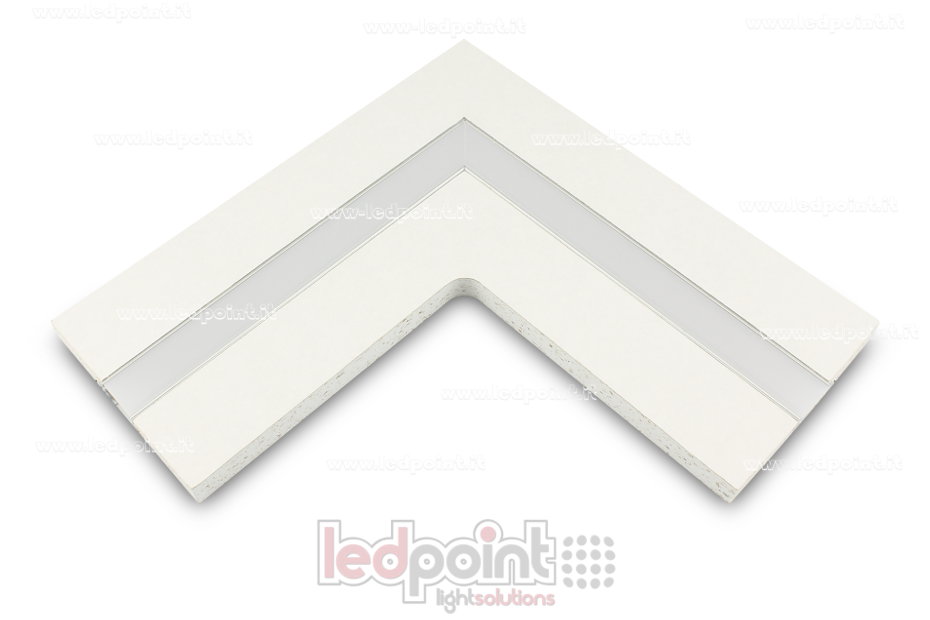 Empalme en forma de L para perfil en alluminio con cartón piedra 44x12mm PR-CR4412-L