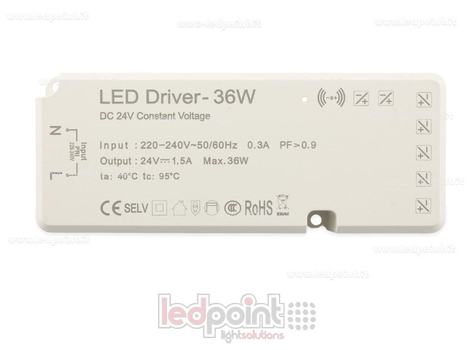 Fuente de alimentación 36W 24V Slim con bornera para sensores PW-NT36-24-SHCZ