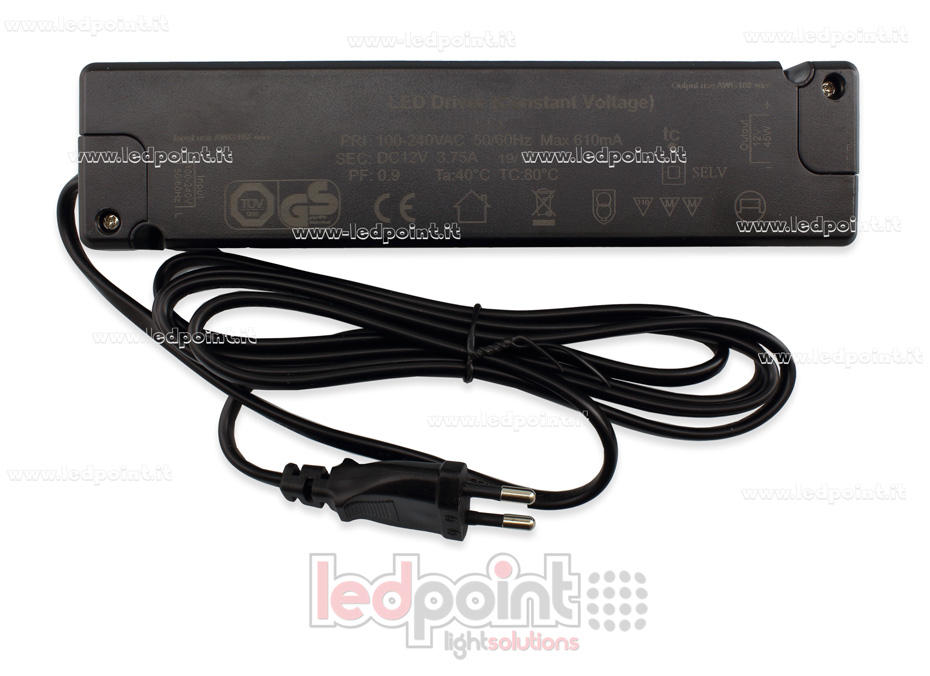 Transformador 45W 12V con conector mini 2-pin PW-STP45-12 Transformador 45W 12V con conector mini 2-pin PW-STP45-12