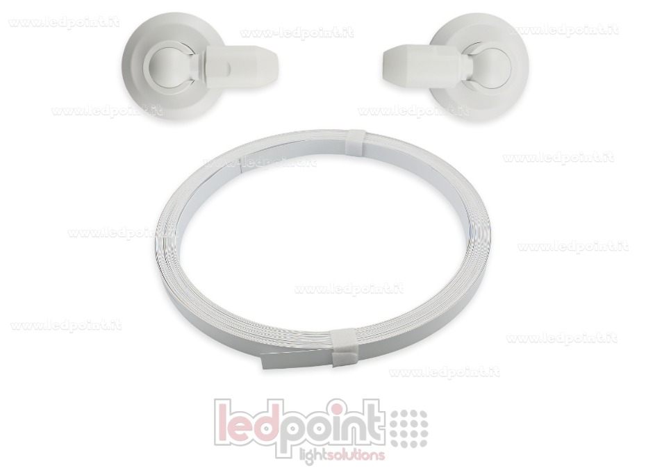 Banda perfil de acero blanco flexible para tiras LED, 20m RB-01-20W
