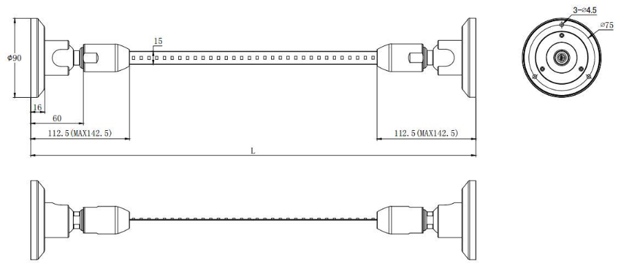 Banda perfil de acero blanco flexible para tiras LED, 20m RB-01-20W
