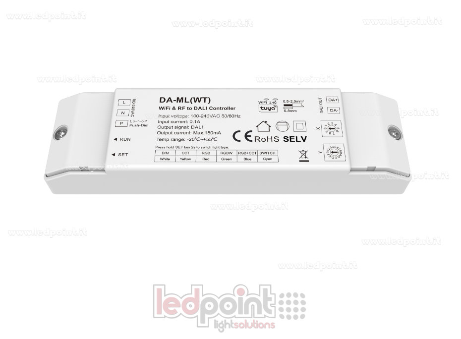 Regulador de intensidad luminosa DALI (Maestro) con conectividad WIFI y RF SK-DA-ML(WT)