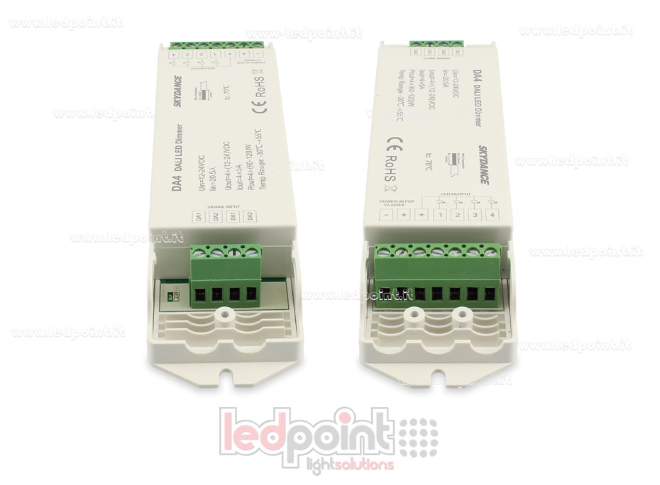 Dimmer DALI, 4 canales 5A, 12-24V DC, voltaje constante (DT6) SK-DA4