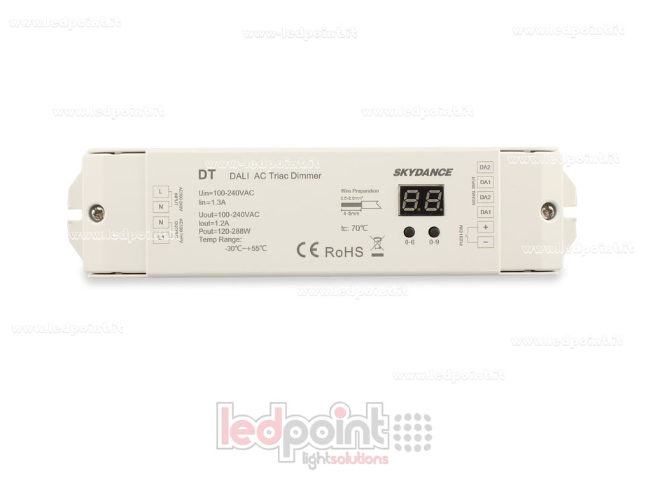 Controlador DALI, 1 canal de 1.2A, 100-240VAC Triac SK-DT