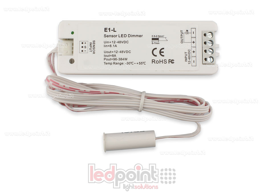 Sensor dimmer on/off monocromático para puertas 12/48V, 1chx8A SK-E1-L+ED(C)