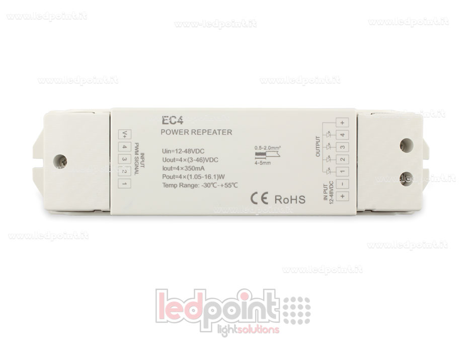 Amplificador RGB 4 canales corriente constante de 350mA SK-EC4-350