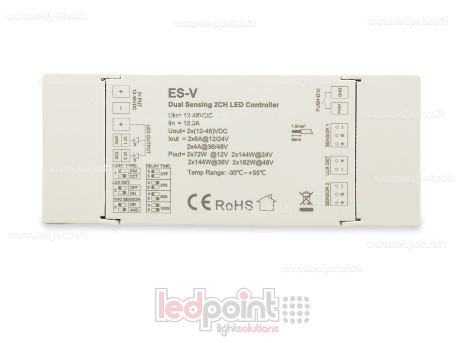 Interfaz dimmer 2 canales con doble sensor SK-ES-V Interfaz dimmer 2 canales con doble sensor SK-ES-V