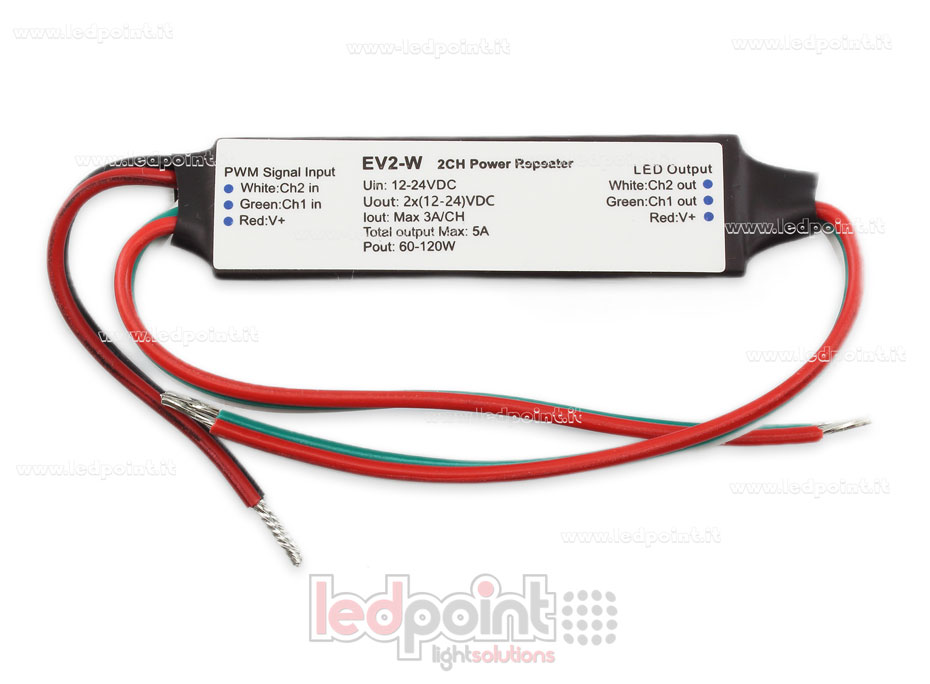 Amplificador CCT 5A (2 canales de 3A) 12-24V SK-EV2-W