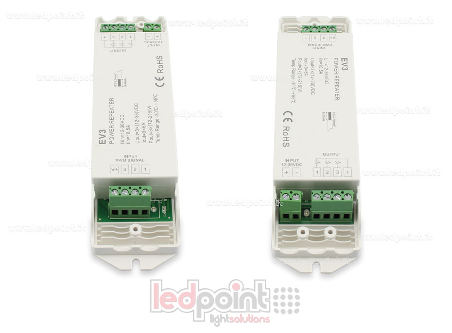 Amplificador RGB 12-36V 18A (3 canales de 7A) SK-EV3 Amplificador RGB 12-36V 18A (3 canales de 7A) SK-EV3