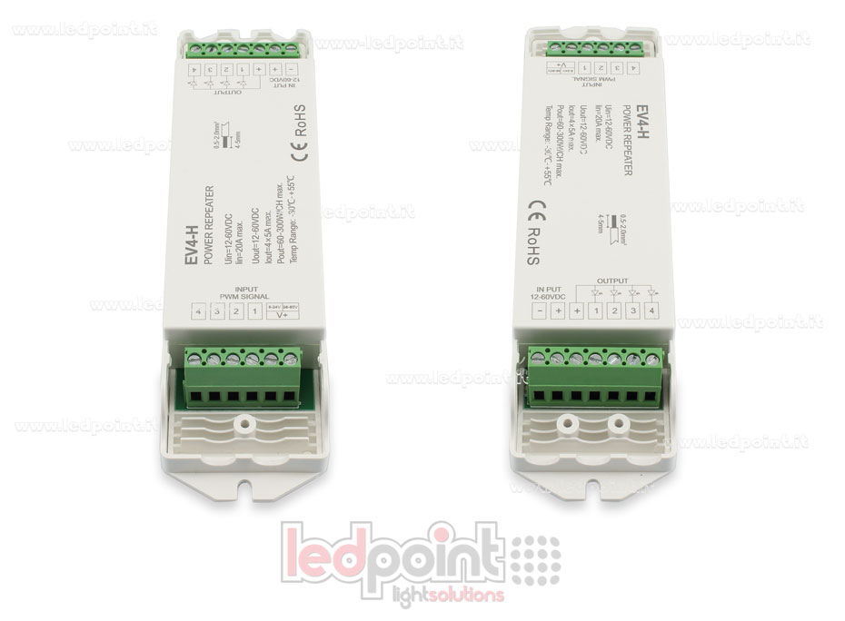 Amplificador RGB 12-60V 20A (4 canales de 5A) SK-EV4-H Amplificador RGB 12-60V 20A (4 canales de 5A) SK-EV4-H