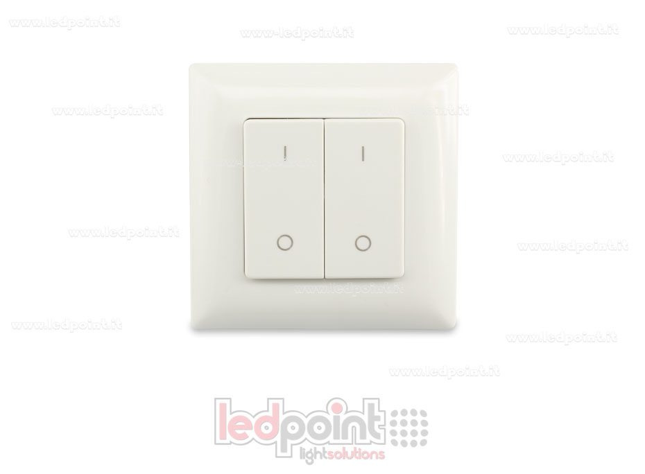 Mando de pared 86x86mm monocromático 2 zonas RF2.4G SK-PF1-2