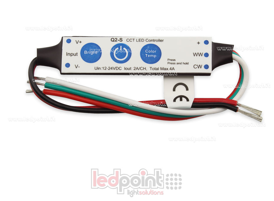 Receptor dimmer mini CCT 12/24V, 2ch 2A/CH 3 teclas no RF SK-Q2-S