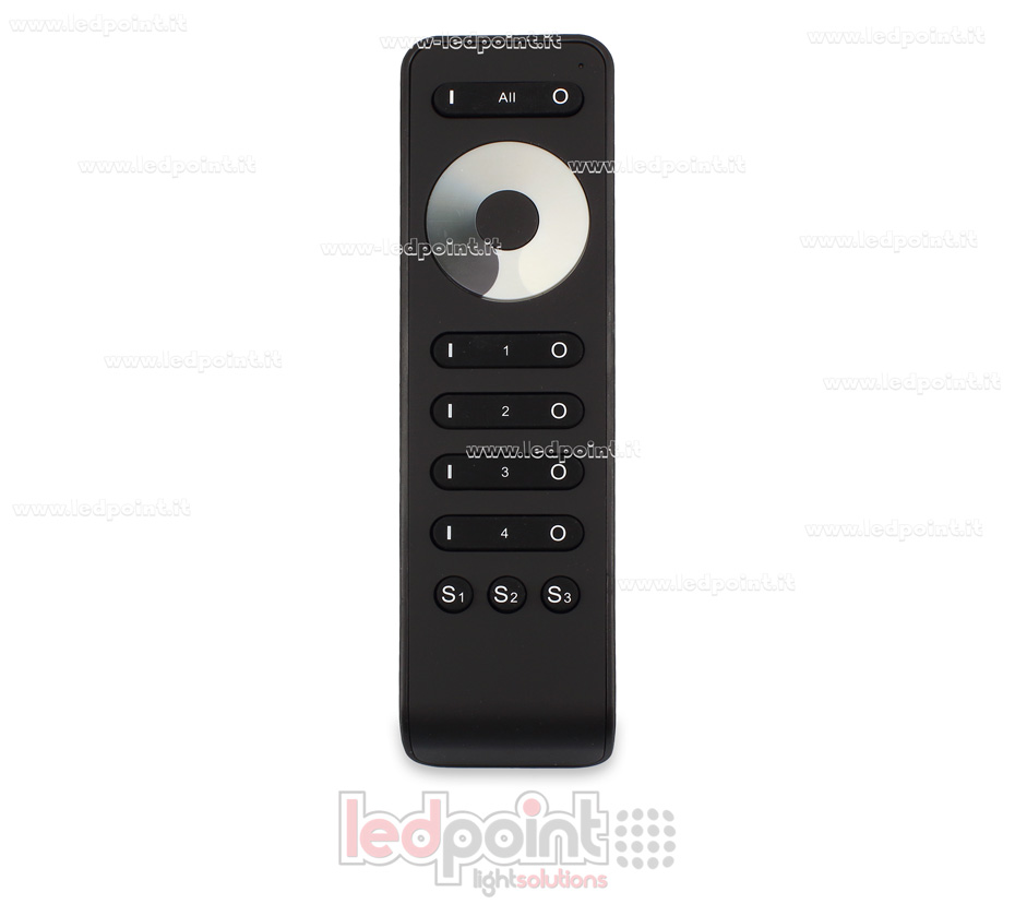 Mando a distancia monocromático 4 zonas, 3 escenas, negro 13 teclas, RF2.4G   SK-RS1