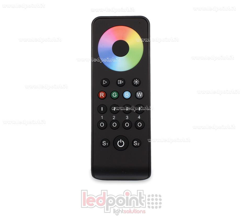 Mando RGB/RGBW 4 zonas, negro con imán, RF2.4G SK-RS4