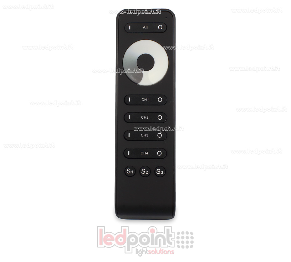 Mando a distancia monocromático, 1 zona, 4 canales, 3 escenas, negro, 13 teclas, RF2.4G SK-RS6