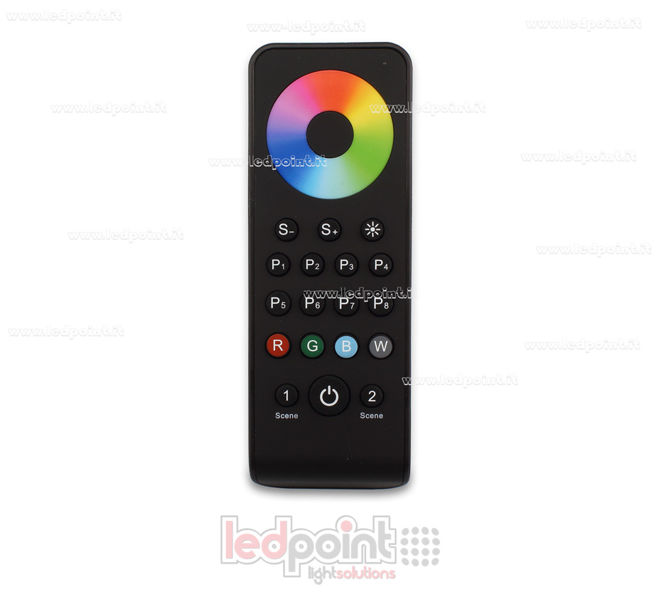 Mando a distancia RGB/RGBW 1 zona, 2 escenas, 8 modalidades dinámicas, negro RF2.4G SK-RS9 Mando a distancia RGB/RGBW 1 zona, 2 escenas, 8 modalidades dinámicas, negro RF2.4G SK-RS9