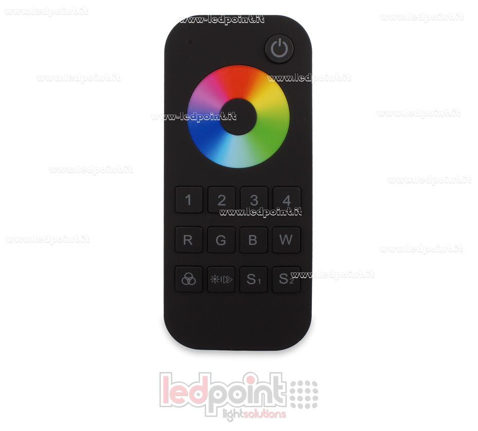 Mando a distancia RGB/RGBW 4 zonas, 2 escenas, negro, RF2.4G SK-RT9 Mando a distancia RGB/RGBW 4 zonas, 2 escenas, negro, RF2.4G SK-RT9