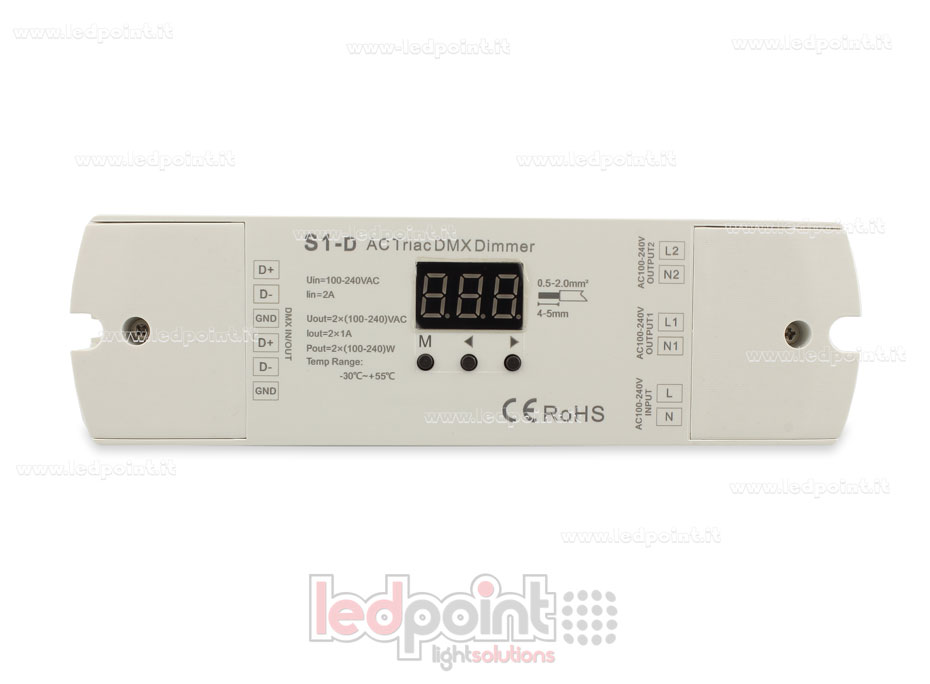 Triac AC DMX512 descodificador, 2 canales de 1A cada uno SK-S1-D