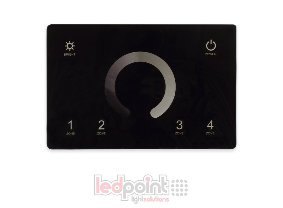 Master DMX y mando a distancia monocromático RF para pared negro 4 zonas 120x80mm por caja 503 SK-T11(IT)-B
